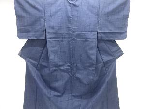 未使用品　立涌に葉模様織出し十日町紬着物